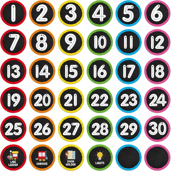 WhatSign 36Pcs Line up Spots for Classroom Floor Number Stickers
