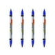 thumbnail image 3 of Marcador Permanente Doble Punta Fina Y Media 4 Unid azul, 3 of 4