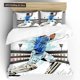 thumbnail image 1 of v1355 Bed Sheets Cricket Duvet Cover Abstract Sports Pattern Theme Bedding Player Playing Game Of Cricket For Bedroom Decoration For Men Adults 3-Piece Bedding Set (1 Duvet Cover + 2 Pillow Shams) Bed, 1 of 5