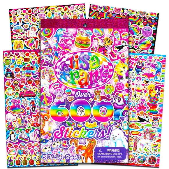 Set de 3 Paquetes de Stickers Lisa Frank con Más de 600 Pegatinas