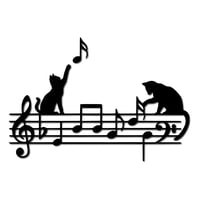 Genérico - Cuadro Decorativo Gatos Notas Musicales