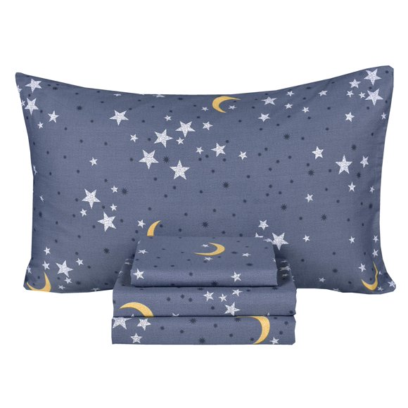 Juego de sábanas queen Scientific Sleep Cielo nocturno con estrellas - 4 piezas