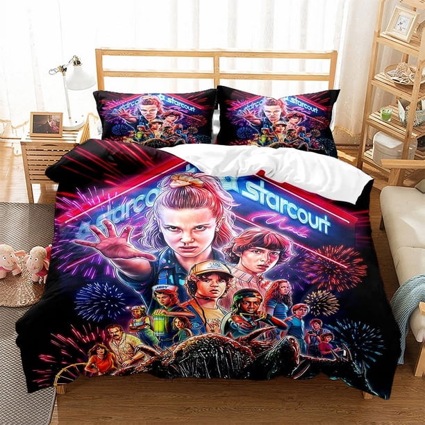 Stranger_Things 3 PCS Comforter Set with 2 Pillowcases,Stranger_Things Bedding Set Sheet Set for Kids Adults,All Season Lightweight