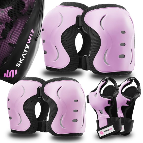 Protective Gear SKATEWIZ - Coderas (talla L), color rosa y negro