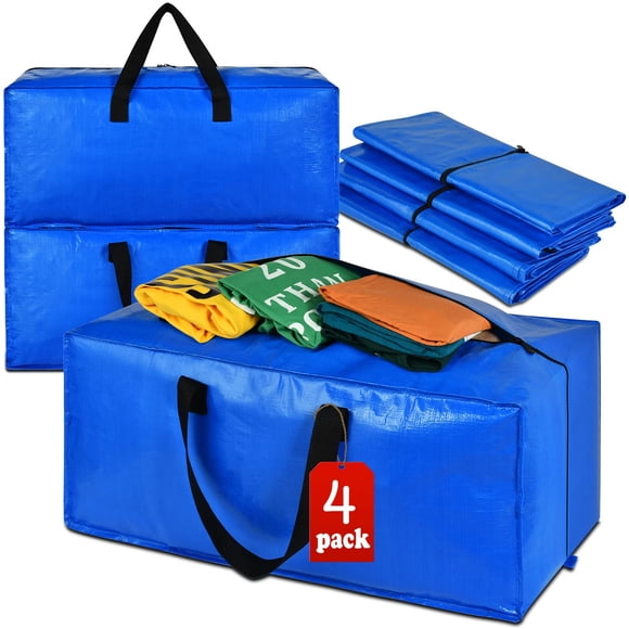 Bolsas de mudanza Acnusik extra grandes y resistentes, paquete de 4, azules
