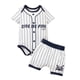 thumbnail image 4 of Conjunto de ropa para recién nacido, pantalones cortos deportivos con estampado deportivo para bebé, conjunto de ropa cómoda de verano para regalos de 3 a 6 meses, 4 of 5
