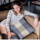 thumbnail image 2 of Cojín decorativo Plutus Brands Blue Plutus Squares Plaid 50 x 75 cm, 2 of 9