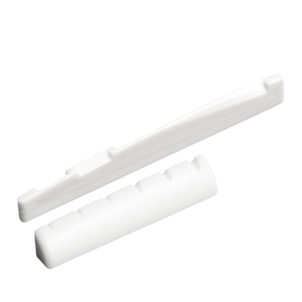 Puente De Guitarra Acústica Con Cejuela Y Puente Para Guitarra Folk. Guitarra Acústica Blanca.