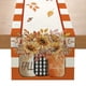 thumbnail image 1 of 1pc Autumn Maple Leaf Pumpkin Polka Dot Orange Home Decoration Table Flag 13inx72in, 1 of 5