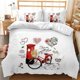 thumbnail image 1 of v817 Bed Sheets Girls Teen Romantic Bedding Set King Paris Eiffel Tower Duvet Cover Microfiber British Style Love Heart Cartoon Comforter Cover 3-Piece Bedding Set (1 Duvet Cover + 2 Pillow Shams) Bed, 1 of 5