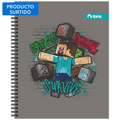 Cuaderno Clasico Minecraft 100 Hojas, Producto Surtido 1 Un  Torre