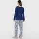 thumbnail image 2 of Pijama Mujer Largo Encaje Navy Corona, 2 of 5