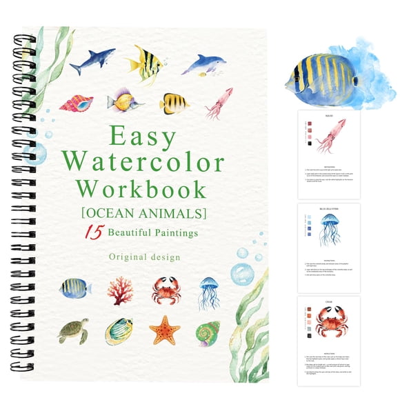 Cuaderno de Acuarela Terself Animales del Océano 180 g