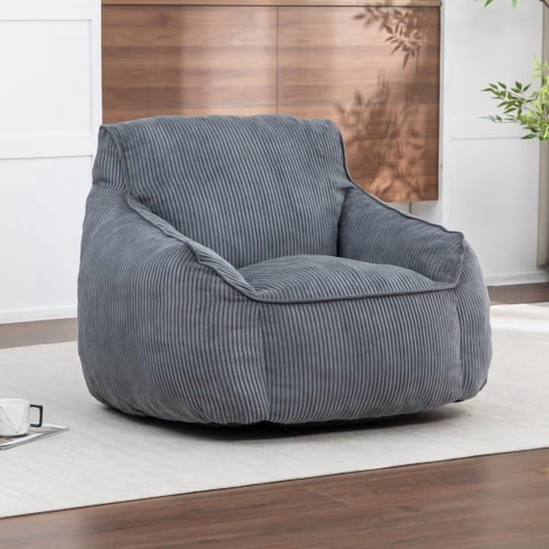 Sofá de silla de bolsa de frijol gigante para adultos adolescentes, cómodas sillas de bolsa de frijol grande con reposabrazos para dormitorio sala de estar