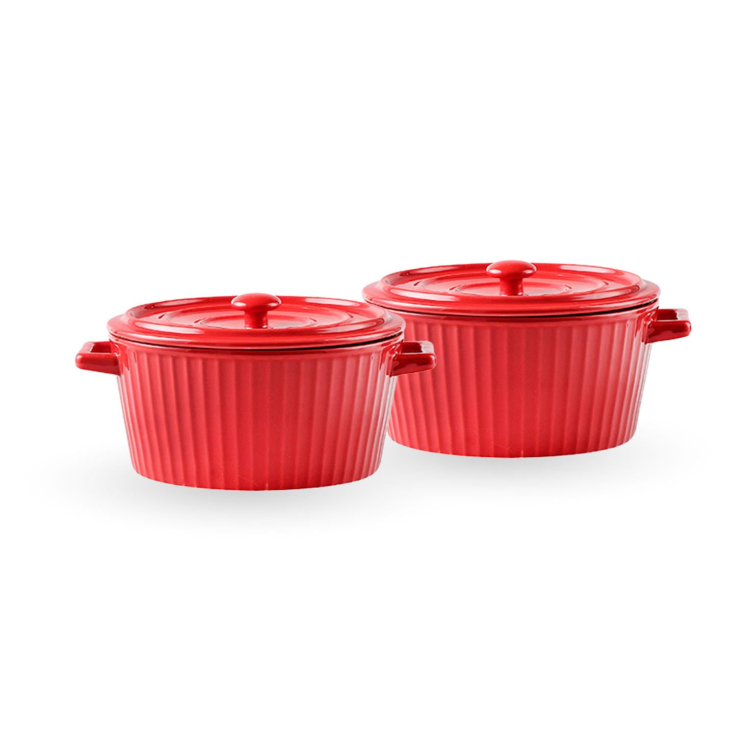 Set 2 Fuentes De Cerámica Para Horno Roja Simplit Rojo