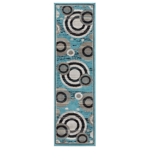 Modalfo - Alfombra Pasillo Kashan King Azul 66 X 430 Cm