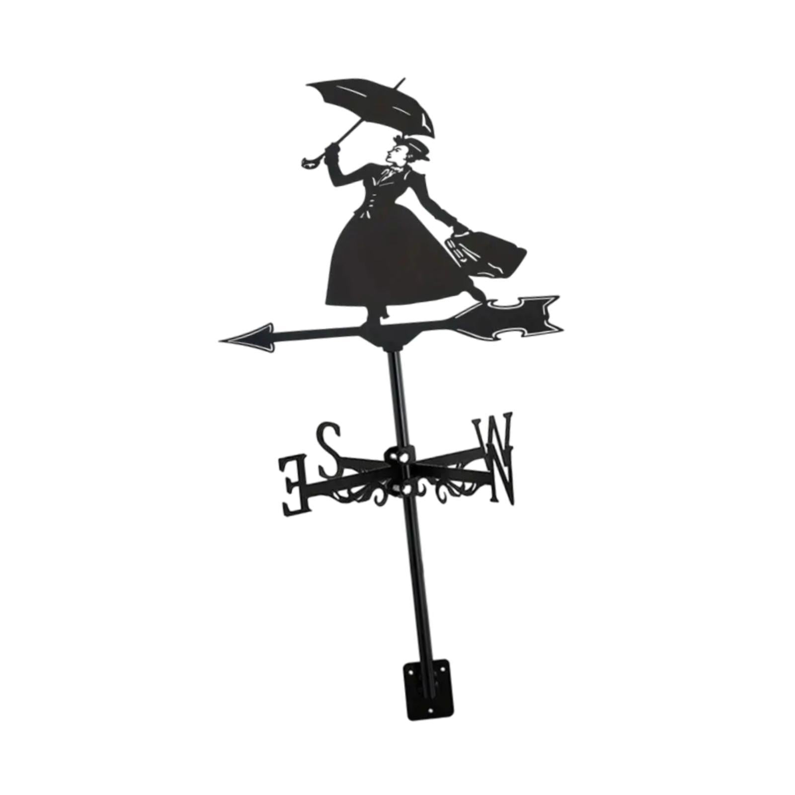 Magideal - Lady Roof Mount Weather Vane Ornament Decoración Del Jardín Decoración Del Viento Medición De La Herramienta Metal Weatherervane Para Invernaderos De