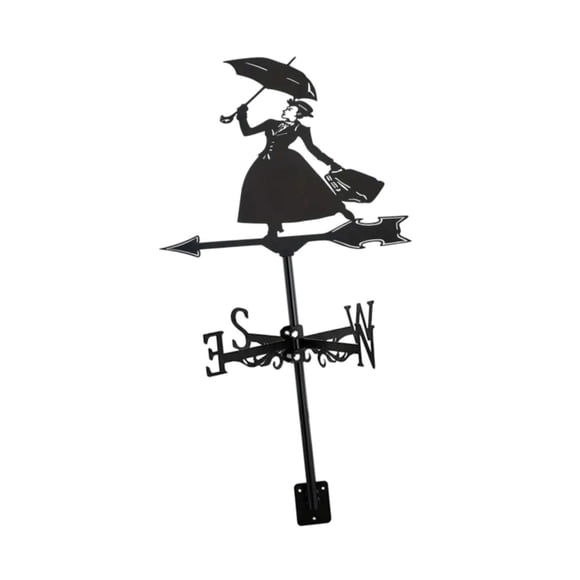 Lady Roof Mount Weather Vane Ornament Decoración del jardín Decoración del viento Medición de la herramienta Metal Weatherervane para invernaderos de