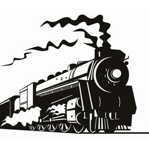 Rienda Libre Graphics - Decomural Steam Train Transport Trains Ws-18692