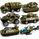 thumbnail image 1 of Set de vehículos militares de juguete ToyFinity de 8 cm, 6 piezas, fundición, 1 of 9