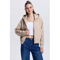 Fashionspark - Polerón Mujer Full Zipper Beige