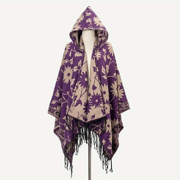 Cozy & Stylish Oversized Geometric Print Blanket Shawl with Tassel Wrap - Perfect for Outdoor Wind Protection!