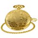 thumbnail image 2 of Reloj de Bolsillo Realpoo 46 mm Dorado con Diseño Floral y Cadena de Cuarzo, 2 of 7