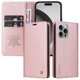 thumbnail image 3 of Funda Billetera de Cuero para iPhone 16 Pro Max con Tarjetero y Soporte - Tapa Magnética Rosa, 3 of 6