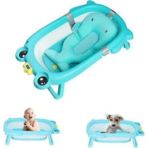 Wakeshome - Tina Sapito Bebe Bañera Plegable + Cojín Grande Reforzado