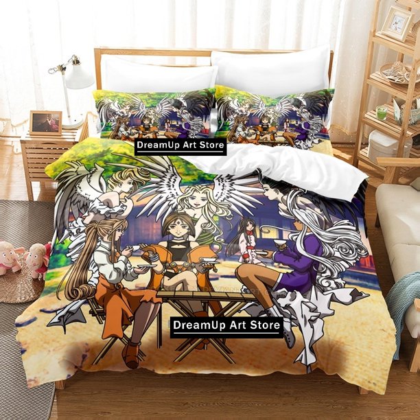 Anime Ah! My Goddess Bedding Set Quilt Cover Bed Cover with Pillowcase Boys Adult Home Textile