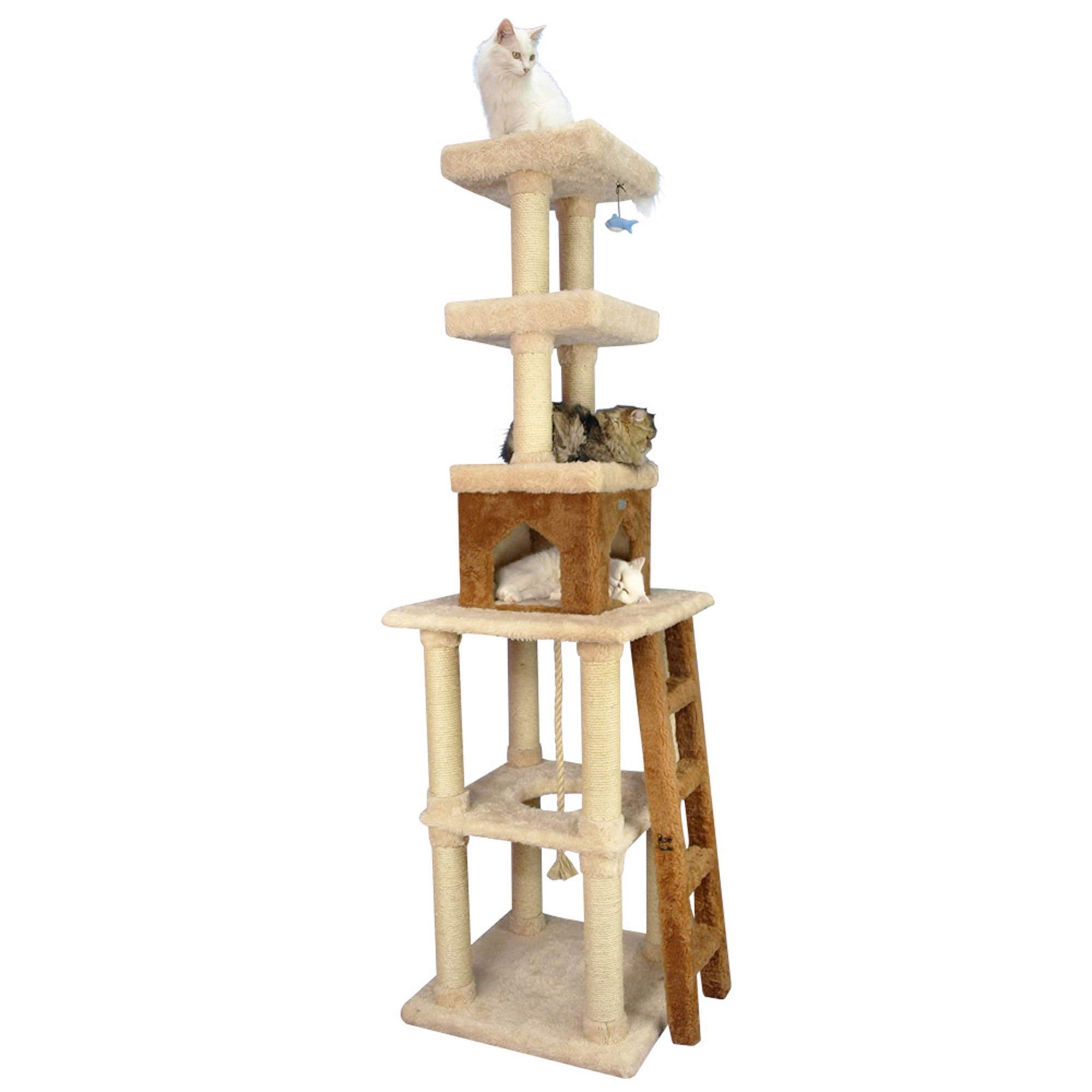 Cat Tower Armarkat X8303, madera auténtica, color beige, 84 cm de altura, para gatos