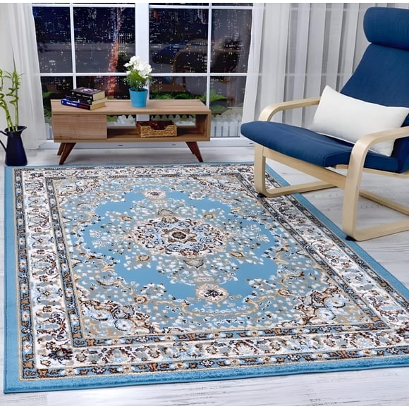 Alfombra Turca 244x305 cm Celeste Clasico