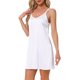 thumbnail image 4 of INSPIRE CHIC Camisón de Satén para Mujer, Camisón de Noche de Seda con Escote en V y Dobles Tirantes Espagueti para Descansar, Talla L, Blanco, 4 of 6