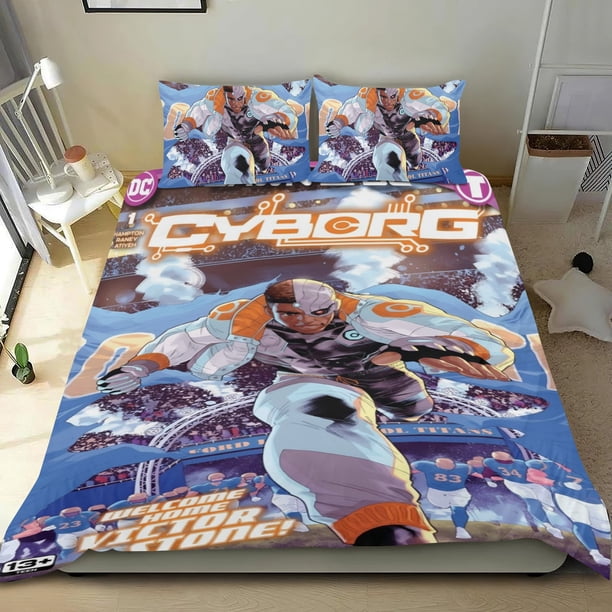 Cyborg Conjunto de sábanas temático, trío de piezas, cómodo y amigable con la piel, diseño único, regalo de decoración para el hogar para familiares, amigos y fans, 90 cm * 190 cm
