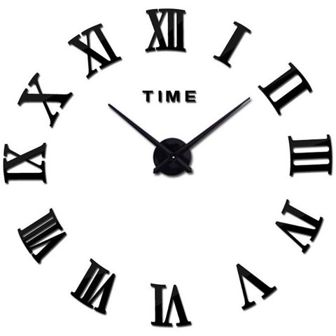 Wyj Hogar - Reloj De Pared Con Pegatinas De Espejo Acrílico Negro05