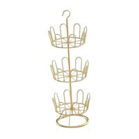 Magideal - Zapatero Giratorio, Organizador De Zapatos Redondo, Herramienta Esencial De Secado De Zapatos, Estante De Metal Moderno Para Árboles Para Balcones Al Oro Tres Niveles