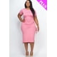 thumbnail image 3 of Vestido Midi con Dobladillo Dividido y Fruncido Lateral con Cordón Ajustable de Talla Grande, 3 of 5