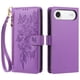 thumbnail image 2 of Funda Billetera Floral en Relieve iphone17 air con Tarjetero y Cremallera Morado, 2 of 6