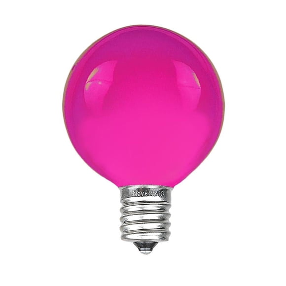 Bombillas Globe para exteriores, novedosas, G40, color morado, paquete de 25