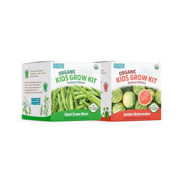 Kit Science Grow Back to the Roots Kids, paquete de 2 frijoles y sandía