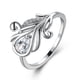 thumbnail image 1 of Peacock Tail Ring Inlaid Teardrop Cut Rainbow Zircon Elegant Promise Finger Ring, 1 of 3