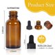 thumbnail image 2 of Frasco cuentagotas YONKAN Boston de vidrio ámbar de 60 ml, paquete de 24, 2 of 8