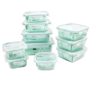 Set 10 Contenedores Tapers Hermeticos Vidrio Allegra