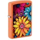 thumbnail image 1 of Mechero de bolsillo Zippo con diseño de flores, color naranja mate, 1 of 6