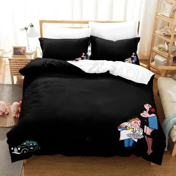 x1596 Bed SheetsAnime Game Detective Case Clown Bot Bedding Set Duvet Cover Bed Set Quilt Cover Pillowcase Comforter Size Boys Adult 3-Piece Bedding Set (1 Duvet Cover + 2 Pillow Shams) nj1596
