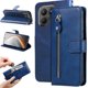 thumbnail image 1 of Funda tipo cartera para Tecno Pova 7 con bolsillo con cremallera y ranuras para tarjetas – Función de soporte Azul, 1 of 5