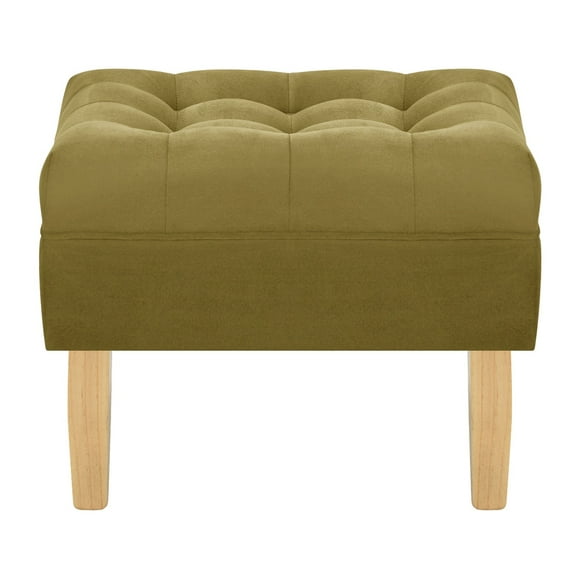 Pouf Wood 1c Felpa 05 Verde Musgo