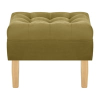 Bodevir - Pouf Wood 1C Felpa 05 Verde Musgo