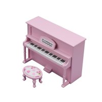 Magideal - Casa De Muñecas Piano En Miniatura Con Silla Modelo De Madera Escala 1/12 Instrumento Musical Regalo Elegante Mini Decoración Muebles Accesorios