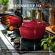 thumbnail image 4 of Libro de cocina Dutch Oven Overmont de hierro fundido esmaltado, 4,5 L con tapa, rojo, 4 of 7